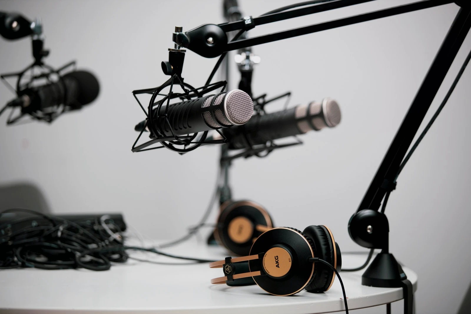 Studio microphones ready for recording